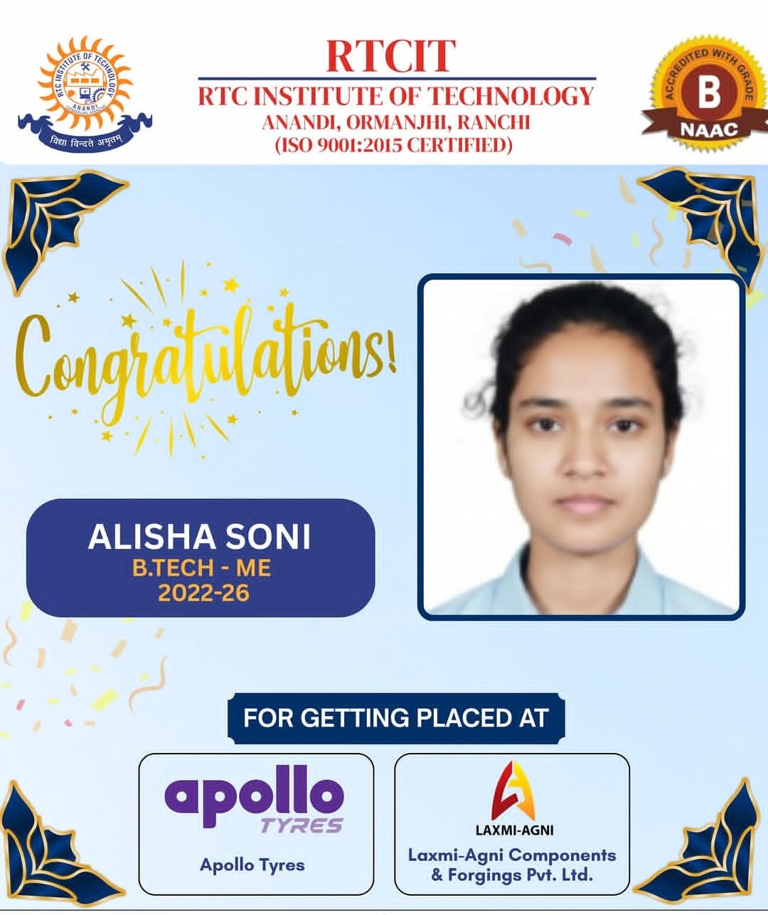 B.Tech Placed Student 4