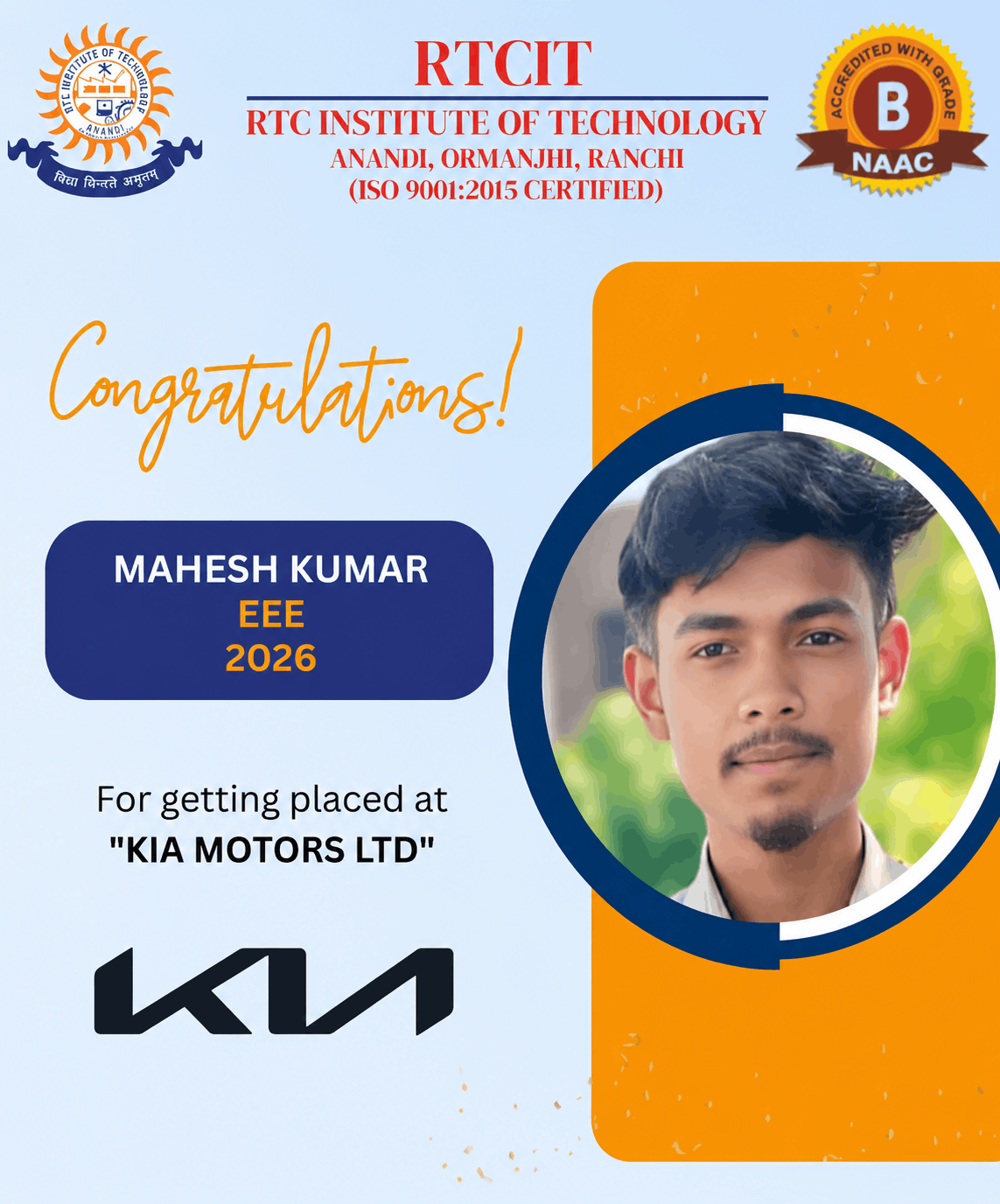 B.Tech Placed Student 25